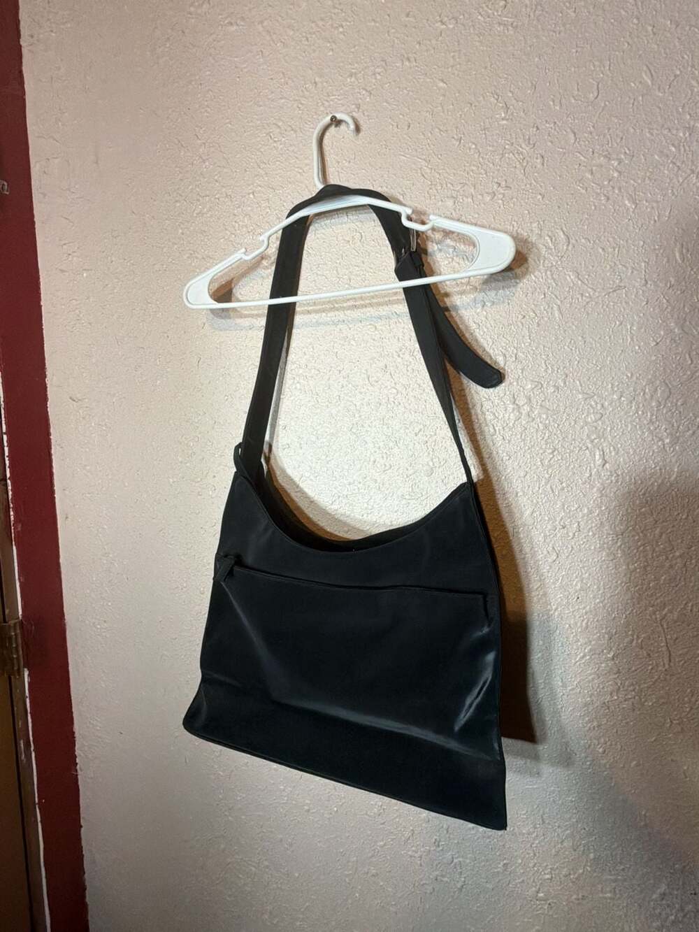 Linda Allard Black Nylon Shoulder Bag With Pouch